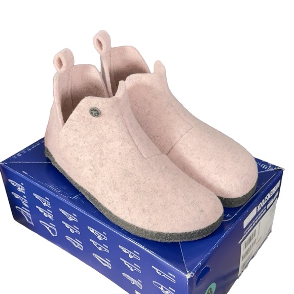 Birkenstock Shoes - Birkenstock Andermatt Blush Baby Pink Wool Slip-Ons Narrow Fit size 39